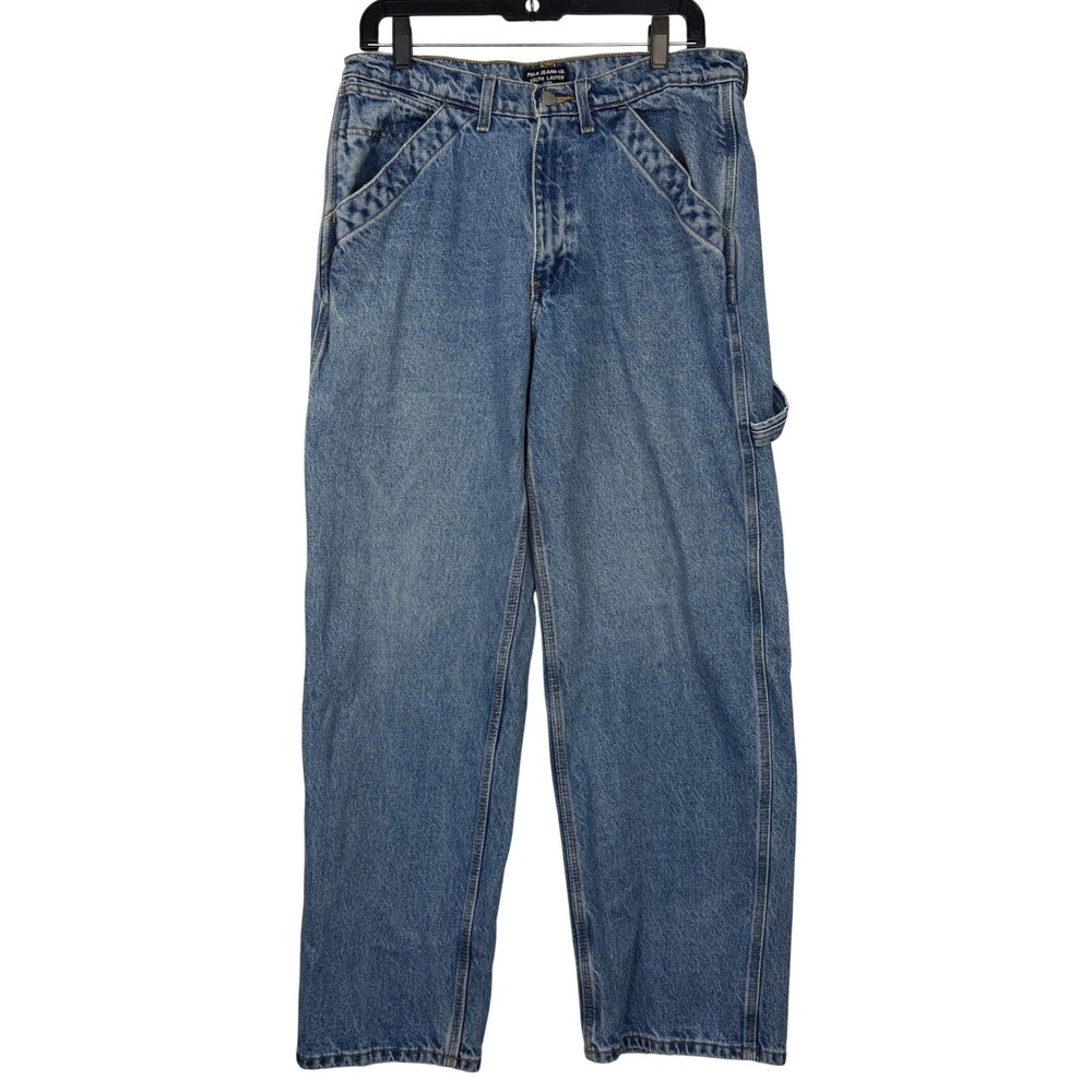 VINTAGE Polo Jeans Co Ralph Lauren CARPENTER Jeans Mens 32x30 Blue Med Wash Y2K